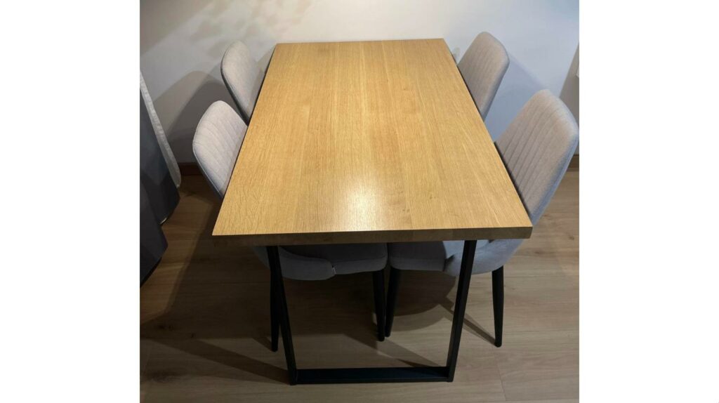 Stół z blatem dębowym 80 x 120 cm